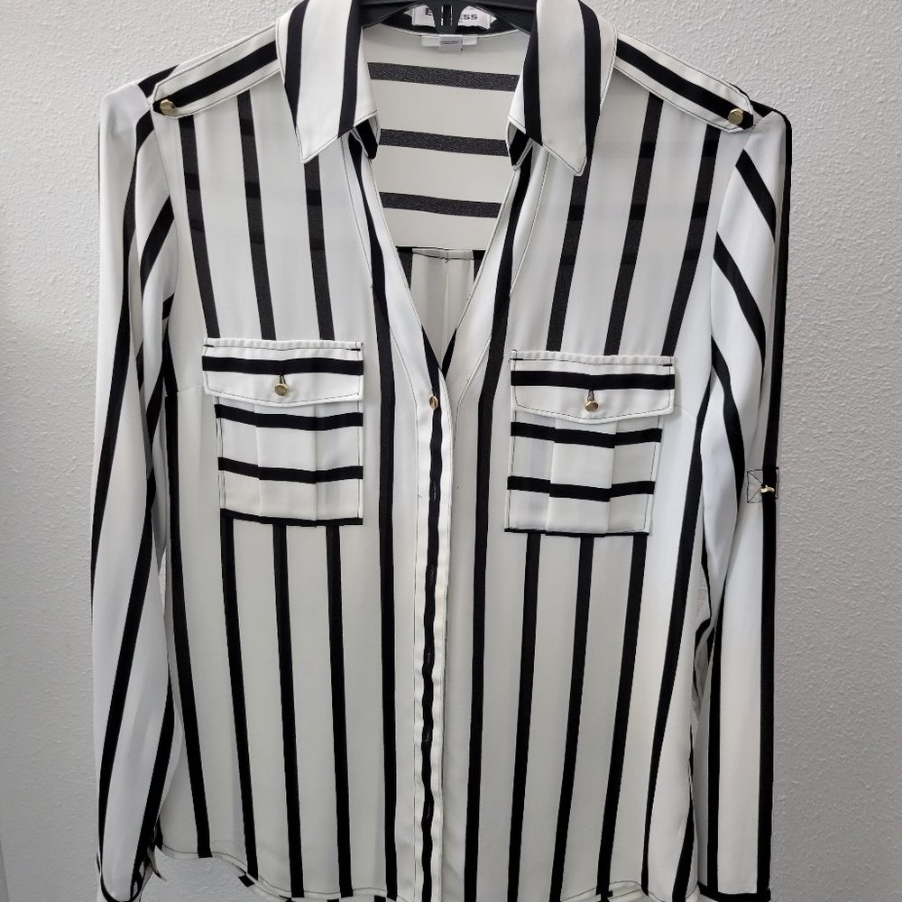 White and black striped shirt